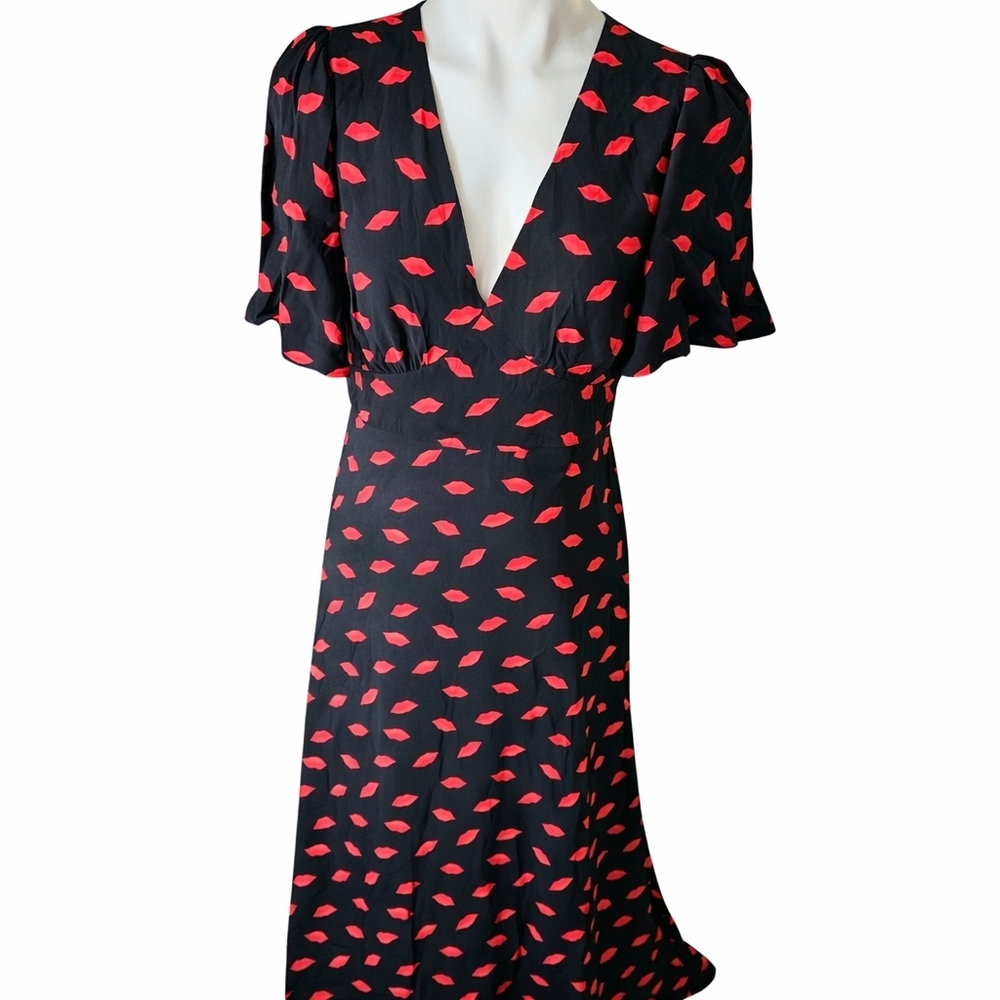a new day Black and Red Lips Dress NWOT - Picture 2 of 5